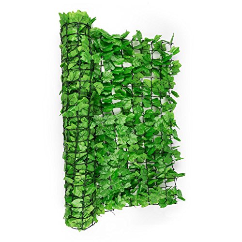 blumfeldt Fency Bright Ivy - Sichtschutz, Windschutz, Lärmschutz, 300 x 100 cm, Efeublätter, hohe Blickdichte, kunststoffummanteltes Gitternetz, 6 x 6 cm Maschenweite, hellgrün