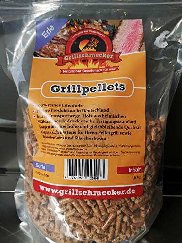 Grillschmecker Grillpellets - Holzpellets aus Reiner Erle für Grill, Pelletofen & Smoker - 1,5 kg Testpackung