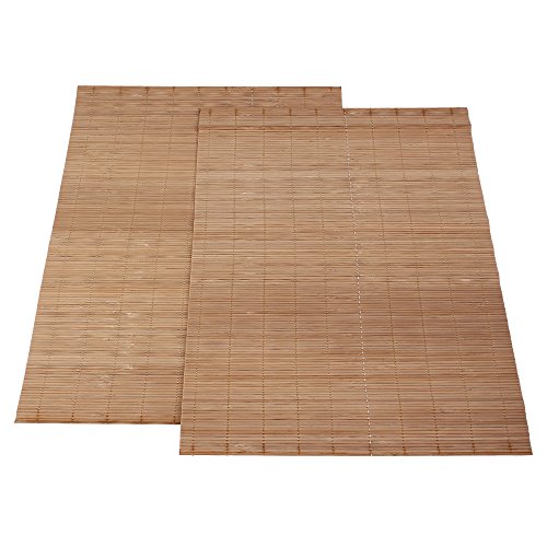 Yibuy Bambus-Tischunterlagen mit Wärmedämmung, rechteckig, 43 x 30 cm, 2 Stück