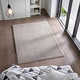 Taracarpet Kurzflor Flachgewebe Teppich für Wohnzimmer, Kinderzimmer und Schlafzimmer Einfarbig Uni Grau Silber 80x150 cm