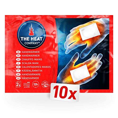 THE HEAT COMPANY Handwärmer - 10 Paar - EXTRA WARM - Taschenwärmer - 12 Stunden warme Hände - sofort einsatzbereit - luftaktiviert - rein natürlich