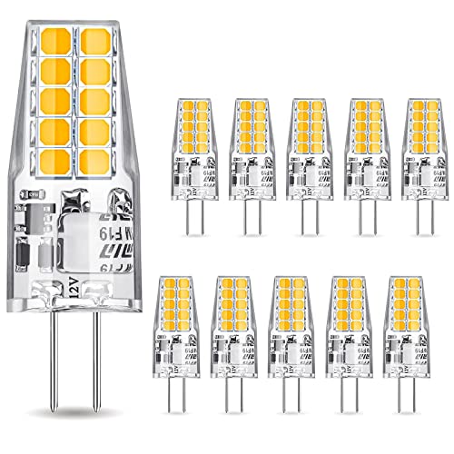G4 LED Lampen 3.5W 400LM LED Birnen Ersatz für 30W Halogenlampen 3000K Warmweiß 20 LED Leuchtmittel 12V AC/DC Kein Flackern Nicht Dimmbar 360°Abstrahlwinkel LED Glühbirne 10er Pack