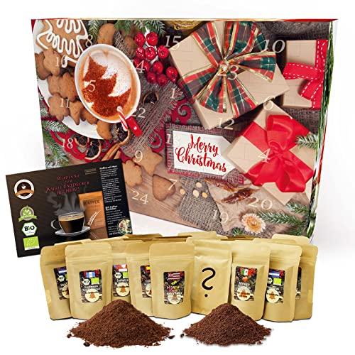 C&T Bio Fairtrade Kaffee-Adventskalender 2022 Gemahlen | 24x Bio & Fair-Trade Kaffees | Biologisch & fair gehandelte Raritäten-Kaffees + Überraschung im Kalender | Weihnachts-Kalender