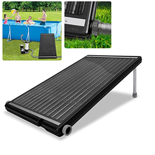 AufuN Sonnenkollektor Solar Poolheizung Schwarz 110 x 69 x 14 cm (L x B x H), Pool Heizungen Solaranlage für Schwimmbad, Dusche, Garten