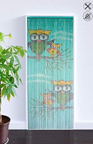 ABC Home Living Türvorhang ✔ Insektenschutz ✔ Fliegenschutz ✔ Raumteiler, Bambus, Blau, 90 x 200 cm