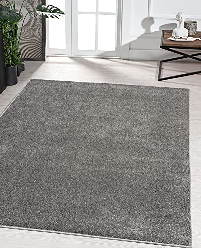 the carpet Marley eleganter Designer Teppich Wohnzimmer, weicher & pflegeleichter Kurzflor Wohnzimmerteppich in Anthrazit, Teppich 160 x 230 cm