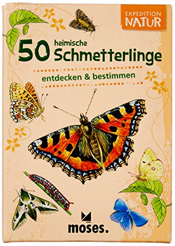 moses 42777878 Expedition Natur - 50 heimische Schmetterlinge| Bestimmungskarten im Set | Mit spannenden Quizfragen