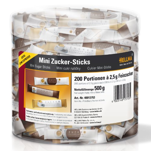 HELLMA Mini Zucker-Sticks - Runddose à 200 Stück, 500 g