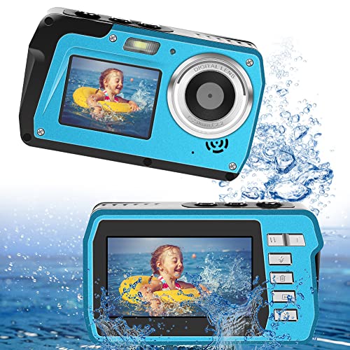 Unterwasserkamera Digital Wasserdicht 4K 56 MP Unterwasserkamera Selfie Dual Screens 18X Digitalzoom Digitalkamera Wasserdicht zum Schnorcheln