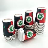 Enpack - 400 Kaffeebecher mit Deckel - 200ml/8oz - Ökologische kompostierbare Trinkbecher - Hitzebeständige To Go Becher - Recycelbar Einwegbehälter für Kaffee/Tee/Kakao