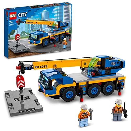 LEGO 60324 City Geländekran, Mobilkran, LKW-Spielzeug, Kinderspielzeug für Jungen und Mädchen ab 7 Jahren, Baufahrzeug Set, Geschenk zu Weihnachten