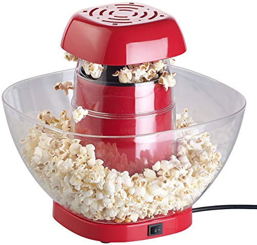 Rosenstein & Söhne Popkornmaker: Heißluft-Popcorn-Maschine mit Auffangschale, für 80 g Mais, 1.200 Watt (Retro-Heißluft-Popcorn-Maschinen)