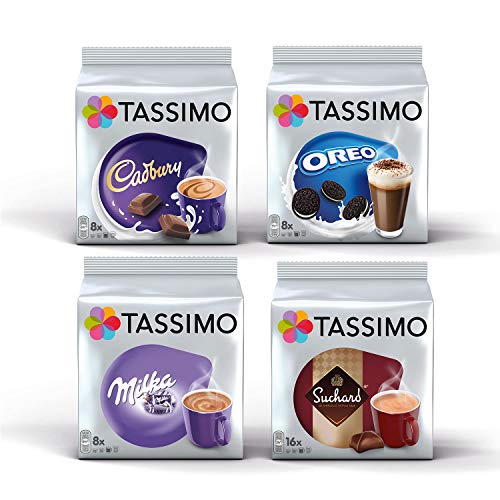 Tassimo Hot Choco Bundle Kapseln - Cadbury, Oreo, Milka, Suchard - 4 Packungen (40 Portionen)