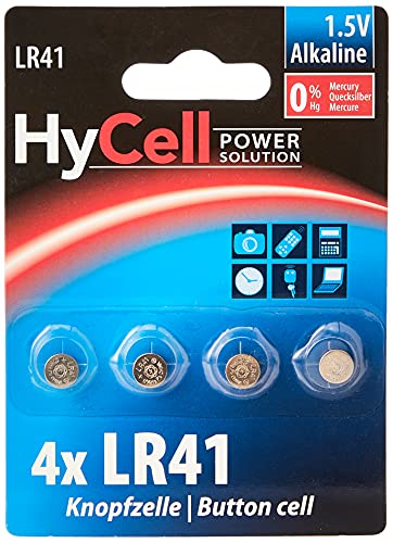 HYCELL 1516-0025 HyCell Alkaline Knofpzelle LR41 1,5V, V3GA, LR41/192 Akku-Set
