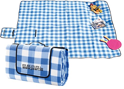 PEARL Picknikdecke: Fleece-Picknick-Decke mit wasserabweisender Unterseite, 200 x 175 cm (Picknickdecke isoliert, Picknickdecke mit Isolierung, gepolstert wasserdicht)