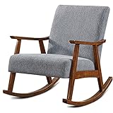 Bequemer Loungesessel Shake Chair Loungesessel Moderner minimalistischer grüner Nickerchensessel Balkonsessel Relax-Schaukelstuhl (Grau)
