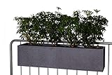Balkonkasten Blumenkasten zum Aufhängen Fiberzement Milano Benno, Grau 22 x 82 x 21,5 cm