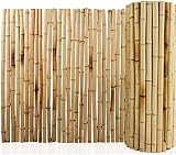 Bambus-Sichtschutzzaun | Vollrohr | Sichtschutz für Balkon, Terrasse oder Garten | Robust und witterungsbeständig | 3 Größen (150 x 250 cm, Natur)