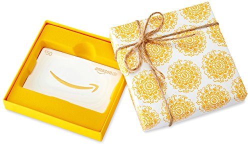 Amazon.de Geschenkkarte in Geschenkbox - 50 EUR (Ringelblumen)