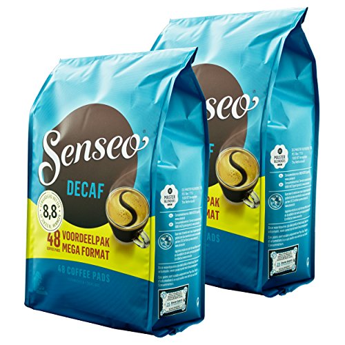 Senseo Kaffeepads Decaf / Entkoffeiniert, Reiches Aroma, Intensiv & Ausgewogen, Kaffee für Kaffepadmaschinen, 96 Pads