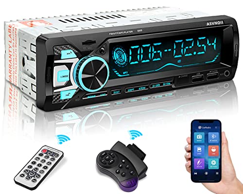 Autoradio mit Bluetooth Freisprecheinrichtung, 1 Din Autoradio Bluetooth mit APP-Steuerung und Fernbedienung, 2 USB/AUX/SD/FM/TF/MP3.WMA/7 Farben