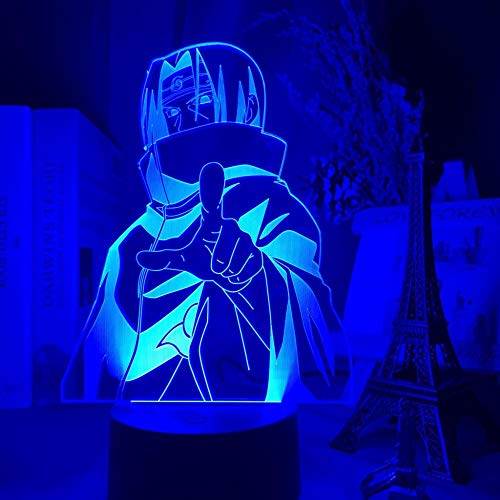 3D-Nachtlichter, LED-Illusionslampe, Anime, Itachi Uchiha-Figur, für Kinderzimmer, Dekoration, cooles Geburtstagsgeschenk, bunt, LED-Itachi-7 Farben