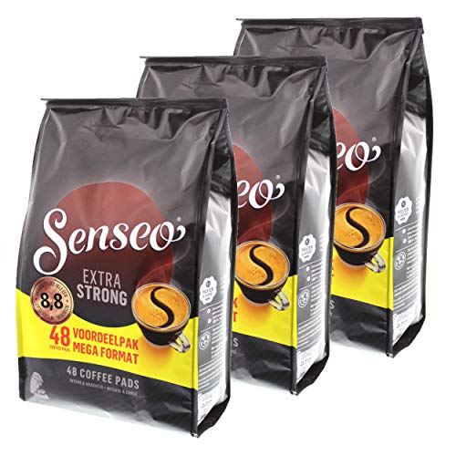 Senseo Kaffeepads Extra Strong / Extra Kräftig, Intensiver und Vollmundiger Geschmack, Kaffee für Kaffepadmaschinen, 144 Pads