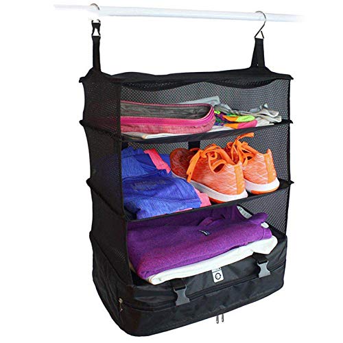 Ekrfxh Housewares Tragbares Gepäcksystem Koffer Organizer groß verstaubar hängende Reiseregale & faltbarer Packwürfel Organizer Schrank Schlafzimmer