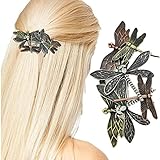 cuhair 1 x Vintage-Haarspange aus Metall, Libellen-Haarschmuck, für Hochzeit, Pferdeschwanz, Haarspange, Punk.