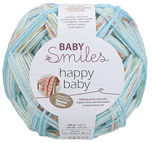 MEZ Schachenmayr Baby Smiles happy baby color 83, 200g Babywolle 1 Ball = 1 Decke, mit Anleitung (deutsch) in der Bandarole
