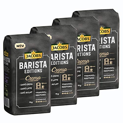 JACOBS Kaffeebohnen Barista Editions Crema 4x1kg ganze Kaffee Bohnen geröstet