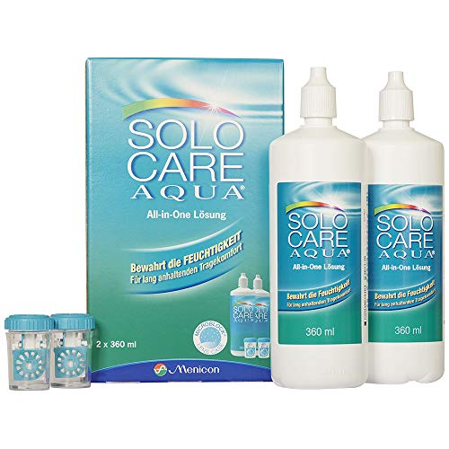 Solocare Solo Care Aqua Pflegemittel für weiche Kontaktlinsen, Systempack 2x360 ml, 1er Pack (1 x 720 ml)
