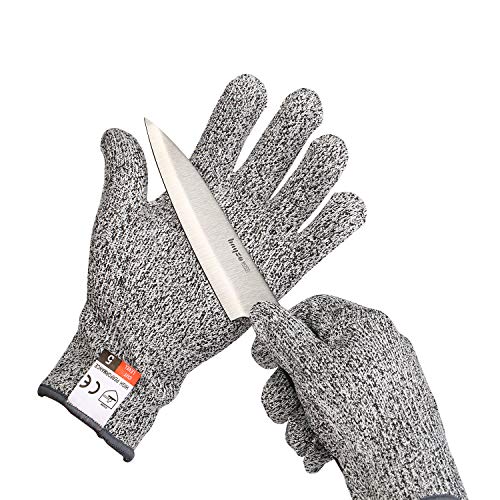 Yizhet Schnittschutz-Handschuhe Extra Starker Level 5 Sicherheitshandschuhe Arbeitshandschuhe-für Küche, im Garten, im Beruf Schneiden Schutz (Größe M)