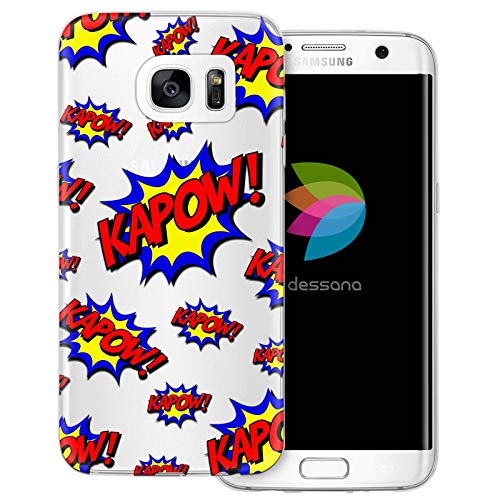 dessana Comic Zeichen transparente Schutzhülle Handy Case Cover Tasche für Samsung Galaxy S7 Edge Kapow