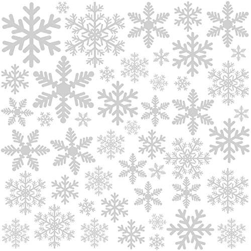 156 Weihnachten Fensterbilder, Schneeflocken Fensterdeko für Fensterscheiben, Wiederverwendbar Statisch Haftend PVC Aufkleber für Fenster Vitrine Türen Schaufenster Winter Schneeflocken Weihnachtsdeko