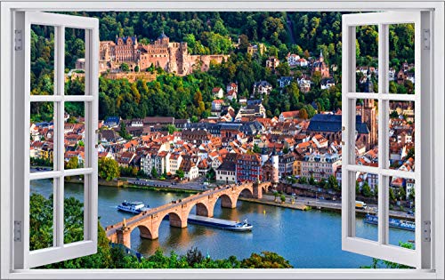 City Skyline Heidelberg Altstadt Wandtattoo Wandsticker Wandaufkleber F1441 Größe 70 cm x 110 cm