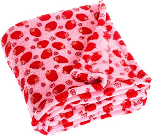 Playshoes Unisex Baby Fleece-Decke Erdbeere 301707, 14 - Rosa, 75 x 100 cm/29.5 Inch x 39.4 Inch