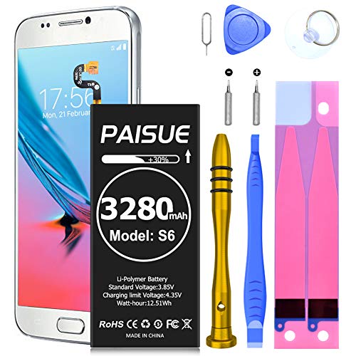 Akku für Samsung Galaxy S6, 3280mAh Li-Polymer Ersatzakku für Samsung Galaxy S6 G920 EB-BG920ABE mit Reparatur-Kit (Nicht für S6 Edge/Active)
