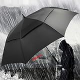 FMXYMC Extra großer übergroßer Golfschirm, 200 cm Sportschläger-Sonnenschirm, Hochleistungs-großer Langer Regenschirm, Winddichte wasserdichte Schläger-Regenschirme