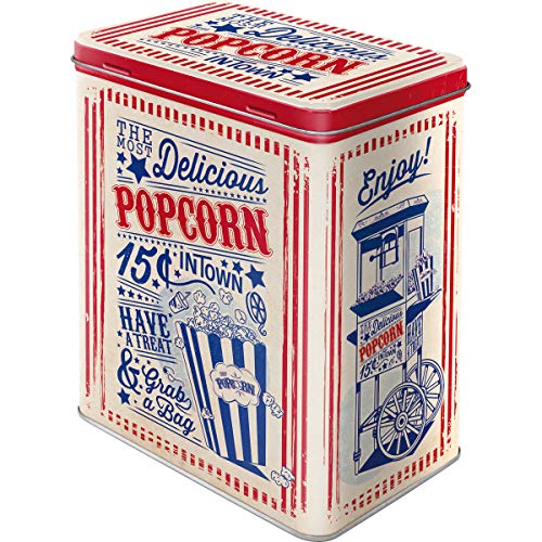 Nostalgic-Art Retro Vorratsdose L Popcorn – Geschenk-Idee für Diner-Fans, Große Kaffee-Dose aus Blech, 3 l