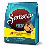 Senseo Kaffeepads Entkoffeiniert/Decaf, Reiches Aroma, Intensiv & Ausgewogen, Kaffee für Kaffepadmaschinen, 36 Pads