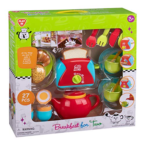 PlayGo 3715 Spielset Frühstück für Zwei, mit Küchenutensilien, Geschirr und viel Zubehör, 27 teilig