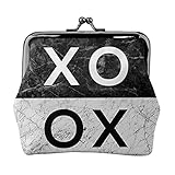 Geldbörse XOXO Black & White Marble Texture Wallets Leder-Wechseltasche mit Kiss-Lock-Verschluss-Schnallen-Geldbörse