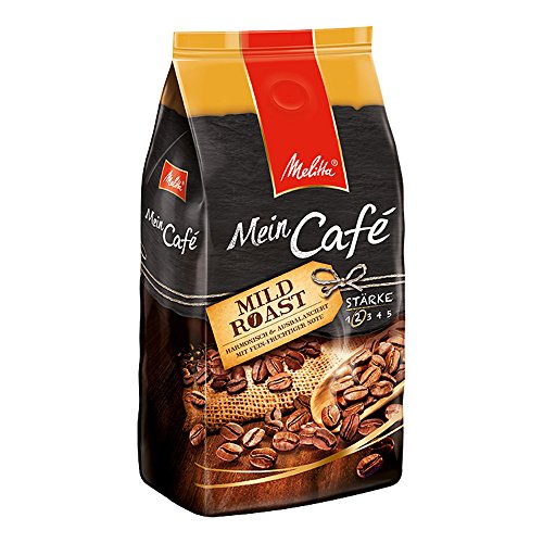 Melitta Ganze Kaffeebohnen, harmonisch und ausbalanciert mit fein-fruchtiger Note, Stärke 2, Mein Café Mild Roast, 1kg