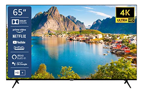 Telefunken D65U660X5CWI 65 Zoll Fernseher/Smart TV (4K UHD, HDR Dolby Vision, LED, Triple-Tuner, WLAN, Alexa Built-in) - inkl. 6 Monate HD+ [2022]