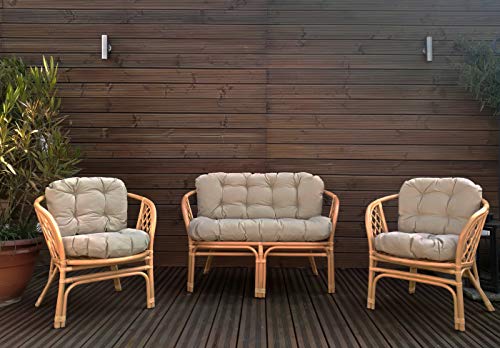 Mayaadi-Home Gartenbankauflagen 6 teiliges Sitzkissen-Set Sitzpolster für Gartengarnitur Set Steve Beige JCG1