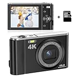 Digitalkamera 4K mit 32 GB SD Karte Mini-Videokamera 48 MP 2,8-Zoll-LCD-Akku Wiederaufladbare Taschenkamera für Studenten mit 16X Digitalzoom Vlogging-Kamera