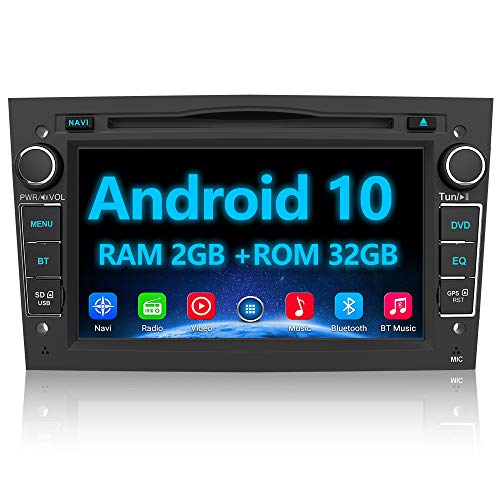 AWESAFE Android 10 Autoradio für Opel 2DIN Radio mit Navi, unterstützt DAB+ WiFi CD DVD Bluetooth MirrorLink 7 Zoll Bildschirm RDS Radio - Schwarz