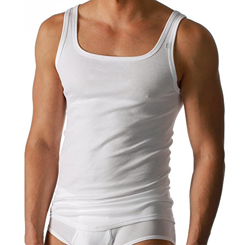 Mey Herren Unterhemd - Noblesse 2800 - Weiß - Größe 7 - Shirt aus reiner Baumwolle - Tank Top ohne Seitennähte - Feinripp - Maschinenwäsche bis 95 Grad