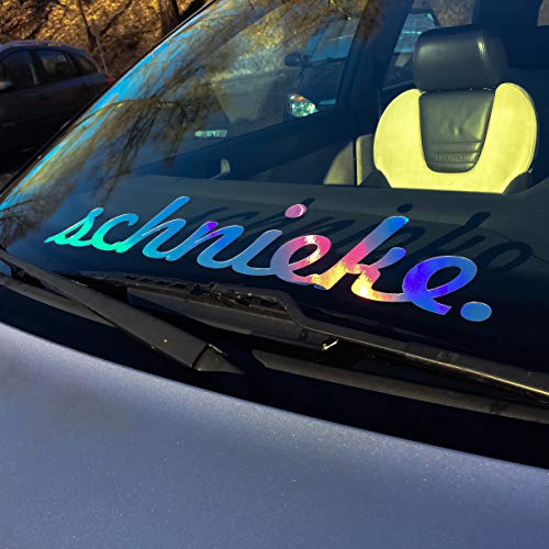 schnieke Aufkleber Slick Oil für Heck und Frontscheibe Autoaufkleber Hologramm Frontscheiben Aufkleber Regenbogen Farben Sticker Heckscheibenaufkleber